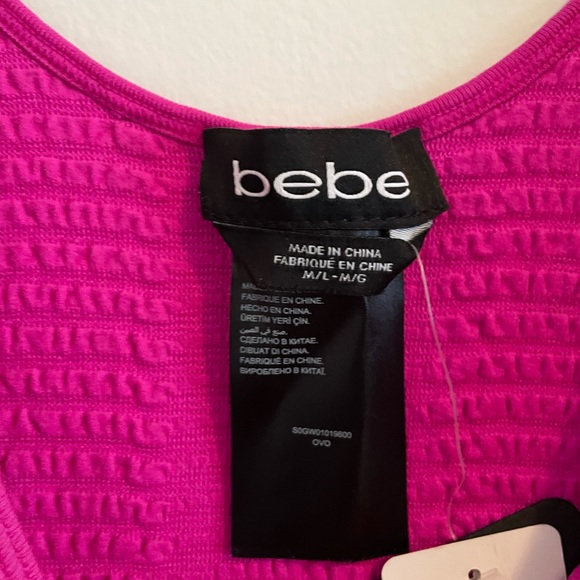 New Bebe Guzel Floral Collection Bodycon Fuchsia Dress M - Picture 5 of 6